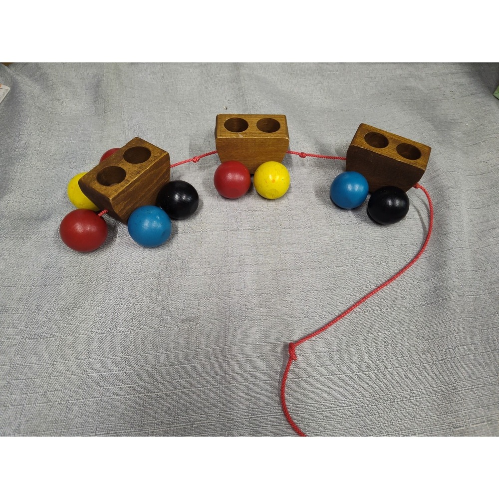 Vintage Montgomery School House Pull Wooden Train